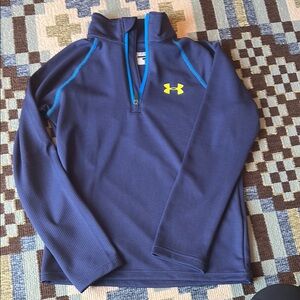 Under Armour Navy Quarter-Zip with Neon Logo